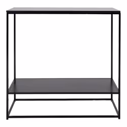 Harald - Console Acier Noir et Plateau Aspect Bois Noir - Noir