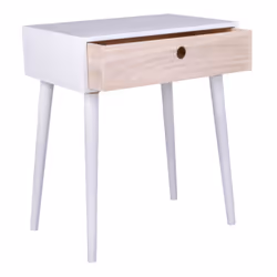 Altobuy - papay - Chevet 1 Tiroir Paulownia Blanc et Naturel