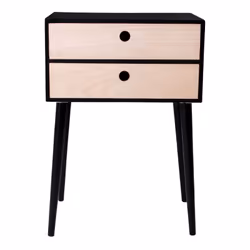 Altobuy 3663738021937 Table de nuit et table de chevet Table de nuit / chevet 2 tiroir(s) Noir