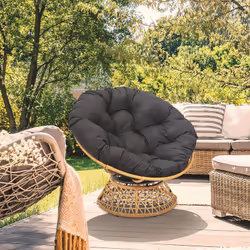 Altobuy - merida - Fauteuil Pivotant Noir avec Assise Capitonnée - Noir