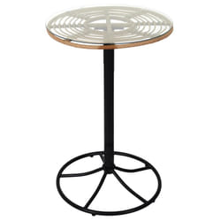 Jakarta - Table Mange-Debout Noire avec Plateau en Verre - Noir