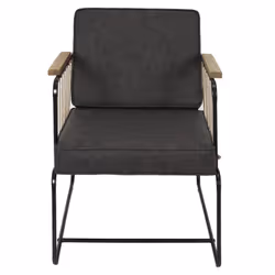 Lucas - Fauteuil Simili Cuir Marron Foncé - Marron foncé