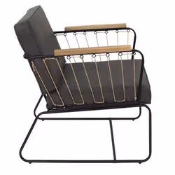 Lucas - Fauteuil Simili Cuir Marron Foncé - Marron foncé - Vue supplémentaire 4