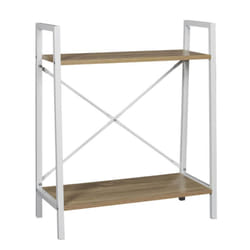 Altobuy - lieta - Etagère à 2 Niveaux Bois et Métal Blanc - Marron clair