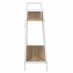 Altobuy - lieta - Etagère à 2 Niveaux Bois et Métal Blanc - Marron clair - Vue supplémentaire 4