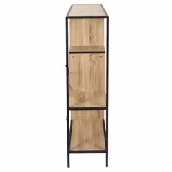 Altobuy - endis - Etagère 4 Niveaux Aspect Bois et Métal Noir - Marron clair - Vue supplémentaire 4