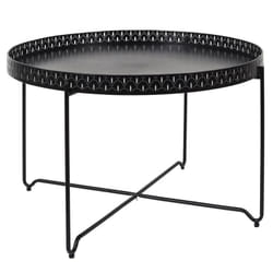 Altobuy - plato - Table d'Appoint Noire Plateau Rond 78cm