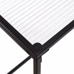 GLASSI - Table Basse Noire Plateau en Verre Texturé