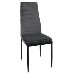 Sirila - Chaise Matelassée Velours Gris Foncé - Gris