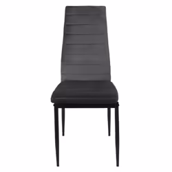 Sirila - Chaise Matelassée Velours Gris Foncé - Gris