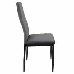 Sirila - Chaise Matelassée Velours Gris Foncé - Gris - Vue supplémentaire 4