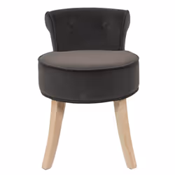 NORA - Tabouret Avec Dossier Capitonné Velours Anthracite
