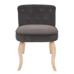 NORA - Fauteuil Avec Dossier Capitonné Velours Anthracite