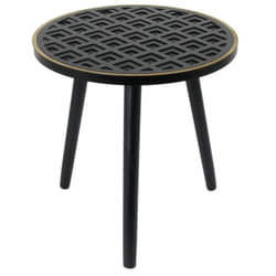 Altobuy - lisea - Table d'Appoint Ronde Plateau Noir et Doré - Noir