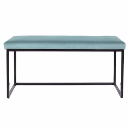 ALESSIA - Banc avec Assise Velours Côtelé Bleu Canard