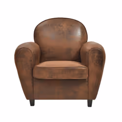 GANSSI - Fauteuil Club Marron Aspect Cuir Vieilli