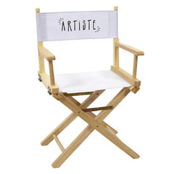 Shaw - Chaise de Directeur Blanche et Bois - Blanc