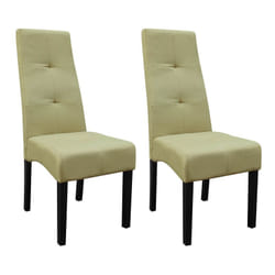 Dallas - Lot de 2 Chaises Vert Clair Capitonnées - Vert