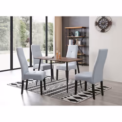 Dallas - Lot de 6 Chaises Gris Clair Capitonnées - Gris