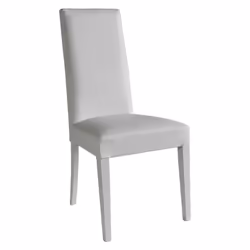 Torino - Lot de 2 Chaises Simili Blanc et Pieds Laqués - Blanc
