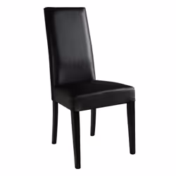 Torino - Lot de 2 Chaises Simili Noir et Pieds Laqués - Noir