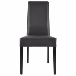 Torino - Lot de 2 Chaises Simili Noir et Pieds Laqués - Noir