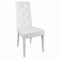 Trevi - Lot de 2 Chaises Simili Blanc et Pieds Laqués - Blanc