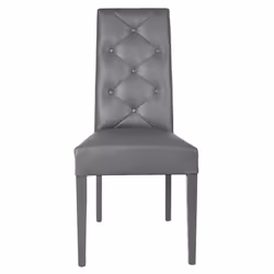Trevi - Lot de 2 Chaises Simili Gris et Pieds Laqués - Gris