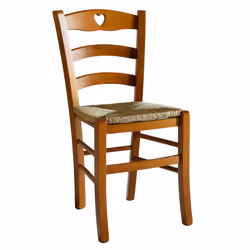 Naples - Lot de 2 Chaises Teinté Chêne et Assises en Paille - Naturel