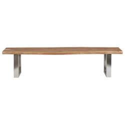 Jaipur - Banc 160cm Acacia et Métal Chromé Piètement u