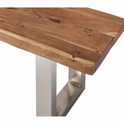 Jaipur - Banc 160cm Acacia et Métal Chromé Piètement u - Vue supplémentaire 4