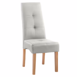Dallas - Lot de 2 Chaises Gris Clair et Pieds Naturels - Gris