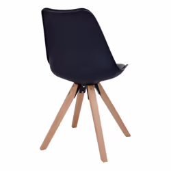 Nibben - Lot de 2 Chaises Noires et Piétement Hévéa - Noir - Vue supplémentaire 4