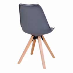Nibben - Lot de 2 Chaises Grises et Piétement Hévéa - Gris - Vue supplémentaire 4
