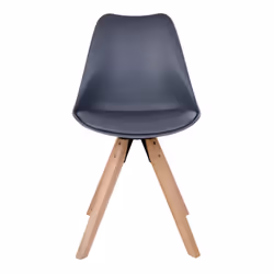 Nibben - Lot de 2 Chaises Grises et Piétement Hévéa - Gris - Vue supplémentaire 5