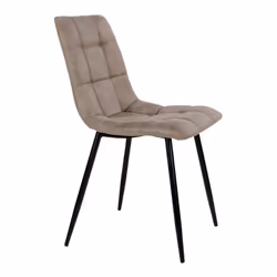 Strib - Lot de 2 Chaises Tissu Marron et Piétement Acier - Marron clair - Vue supplémentaire 5