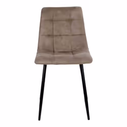 Strib - Lot de 2 Chaises Tissu Marron et Piétement Acier - Marron clair - Vue supplémentaire 6
