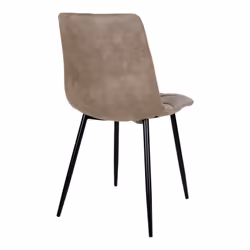 Strib - Lot de 2 Chaises Tissu Marron et Piétement Acier - Marron clair - Vue supplémentaire 7