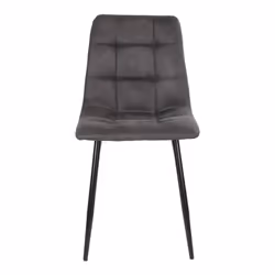 Strib - Lot de 2 Chaises Tissu Gris Foncé et Piétement Acier - Gris - Vue supplémentaire 4