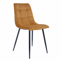 Strib - Lot de 2 Chaises Velours Jaune et Piétement Acier - Jaune