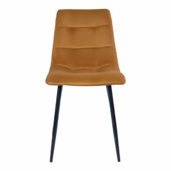 Strib - Lot de 2 Chaises Velours Jaune et Piétement Acier - Jaune - Vue supplémentaire 4