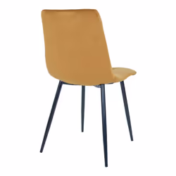 Strib - Lot de 2 Chaises Velours Jaune et Piétement Acier - Jaune - Vue supplémentaire 6