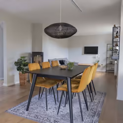 Strib - Lot de 2 Chaises Velours Jaune et Piétement Acier - Jaune - Vue supplémentaire 8