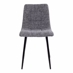 Strib - Lot de 2 Chaises Tissu Gris Tacheté et Piétement Acier - Gris - Vue supplémentaire 4