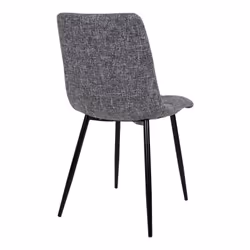 Strib - Lot de 2 Chaises Tissu Gris Tacheté et Piétement Acier - Gris - Vue supplémentaire 6