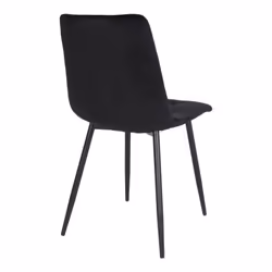 STRIB - Lot de 2 Chaises Velours Noir et Piétement Acier - Vue supplémentaire 5