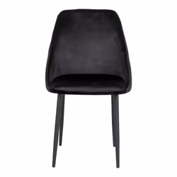 Tinto - Lot de 2 Chaises Velours Noir et Pieds Acier - Noir
