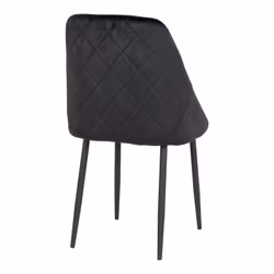 Tinto - Lot de 2 Chaises Velours Noir et Pieds Acier - Noir - Vue supplémentaire 5