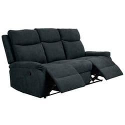 Sacramento - Canapé Relax Manuel 3 Places Tissu Gris Foncé - Gris anthracite