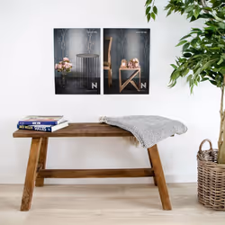 Sitjes - Banc 2 Places en Teck Massif Naturel - Naturel - Vue supplémentaire 4